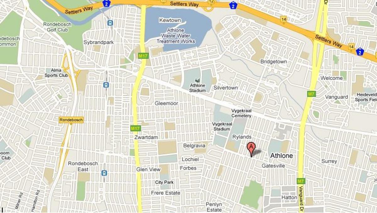athlone, Cape Town haritası 