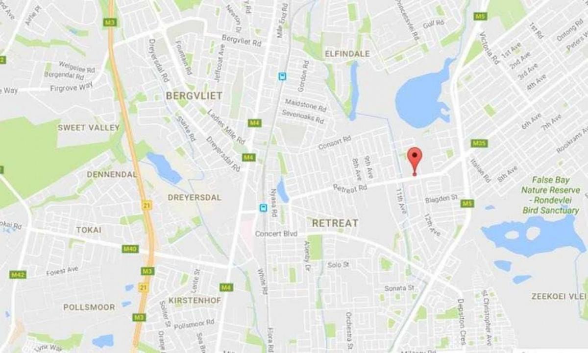bergvliet, Cape Town haritası 