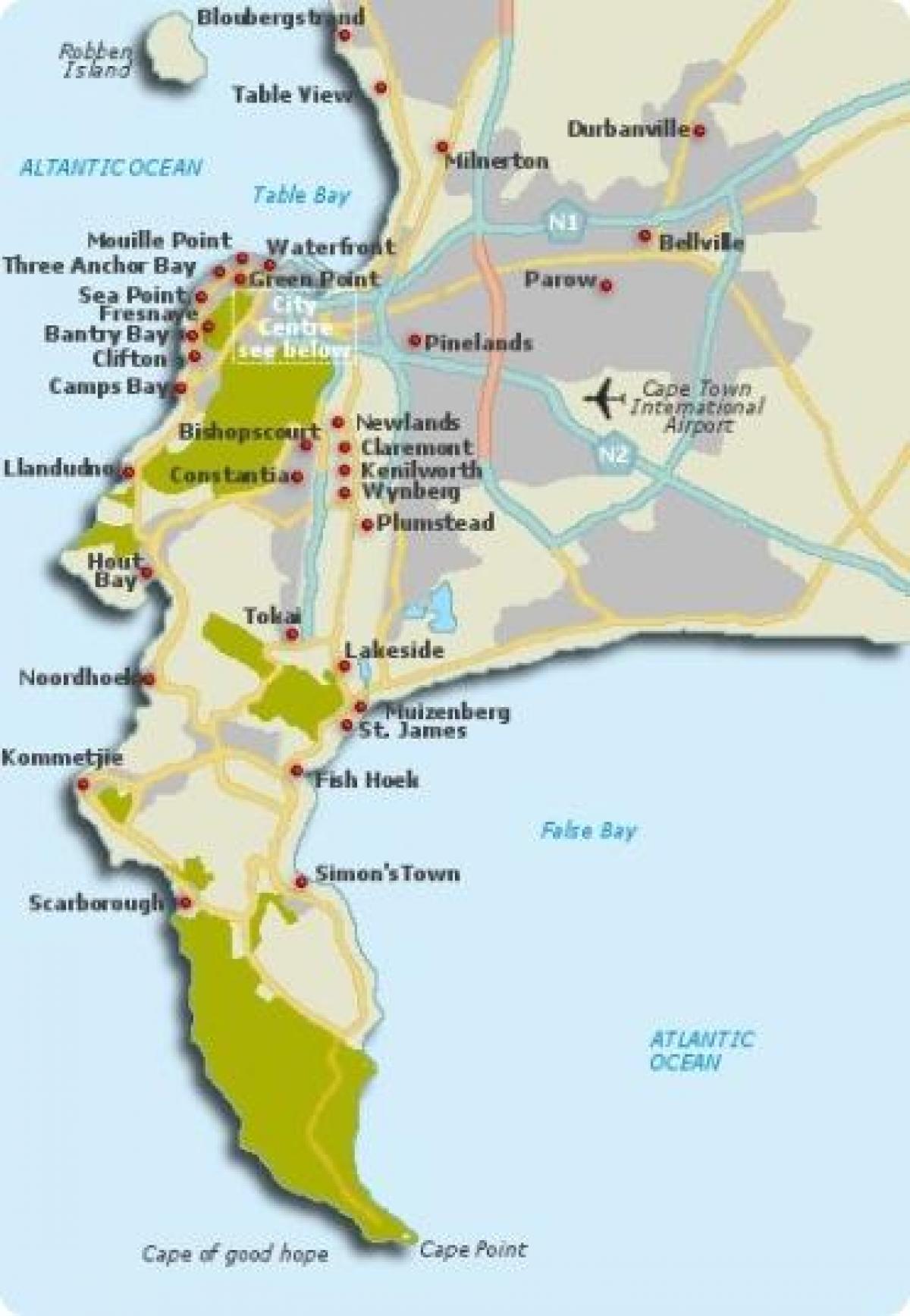 Cape Town mahalleleri haritası