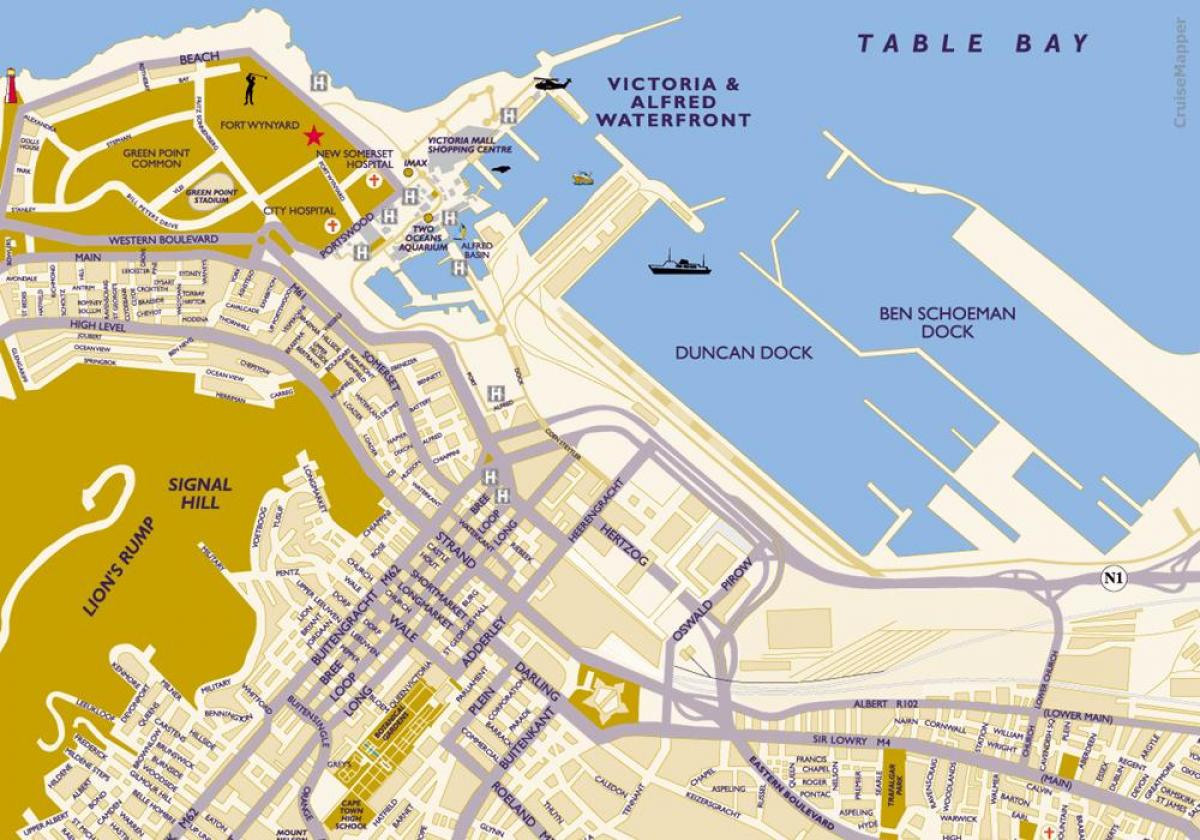 Cape Town cruise terminal haritası 