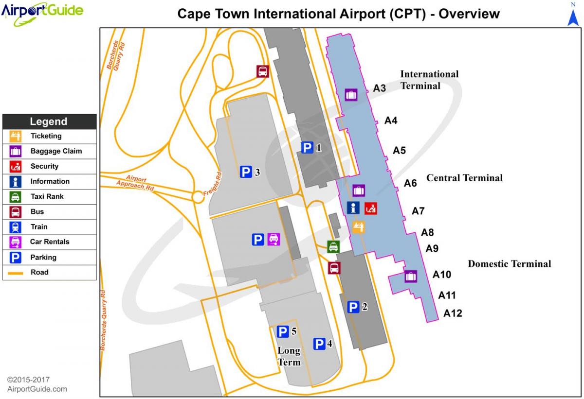 Cape Town Uluslararası Havaalanı terminal göster
