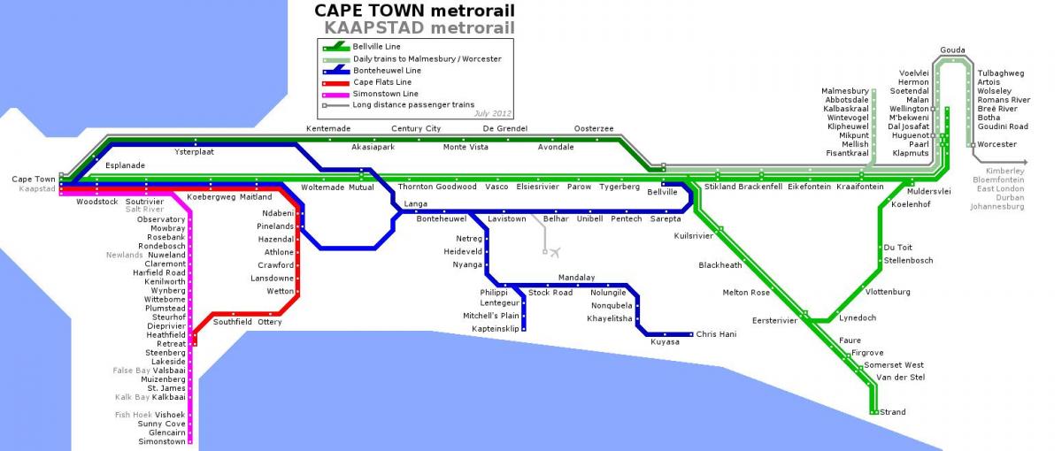 Cape Town rail map