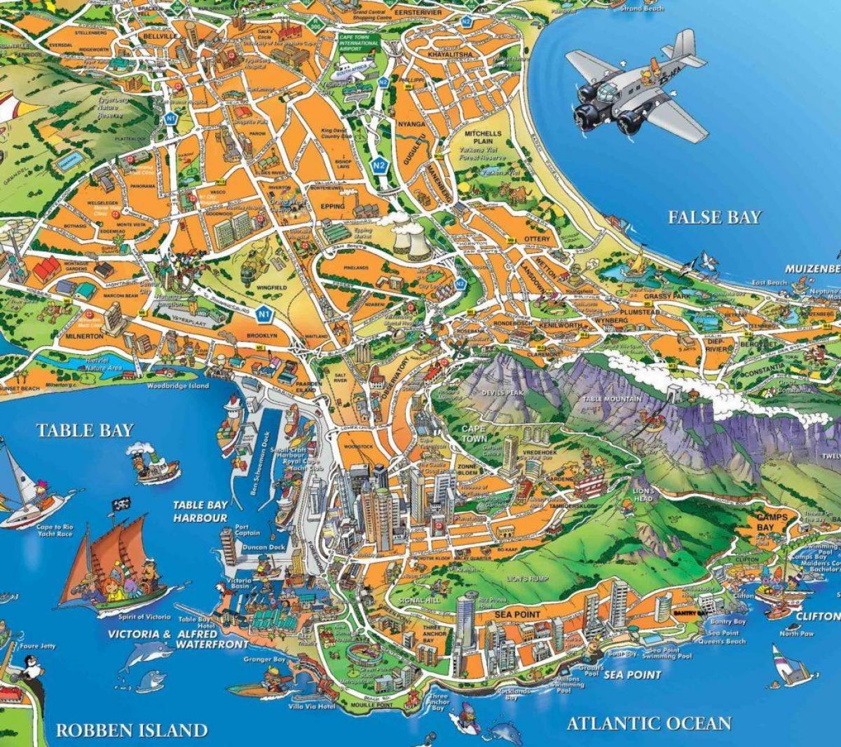 Cape Town turistik haritası 