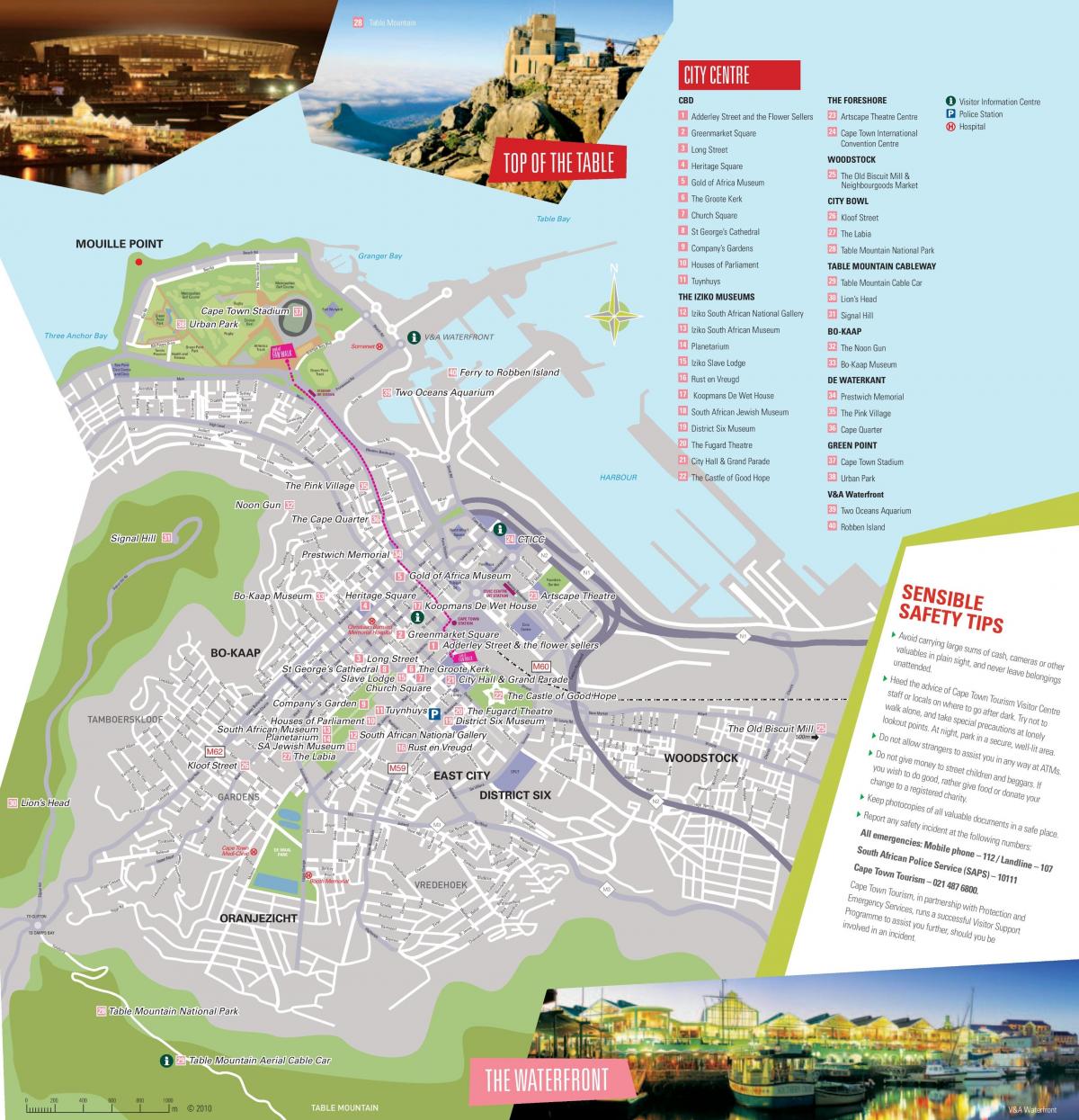 Cape Town turistik haritası