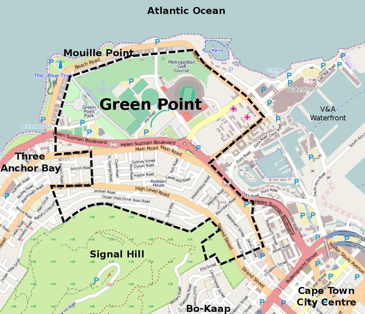 green point, Cape Town haritası