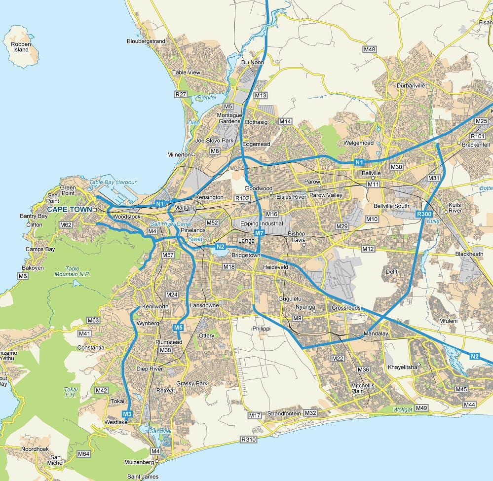 langa, Cape Town haritası