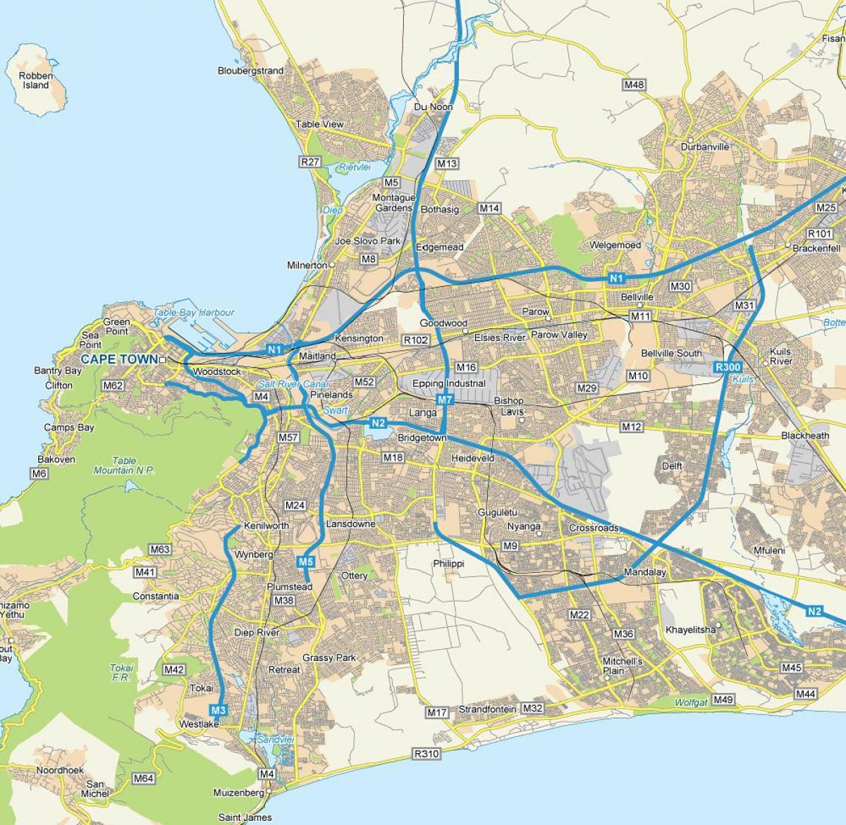 langa, Cape Town haritası 