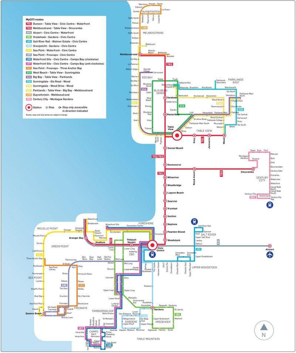 myciti otobüs güzergahı haritası
