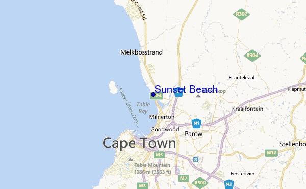 sunset beach, Cape Town haritası 