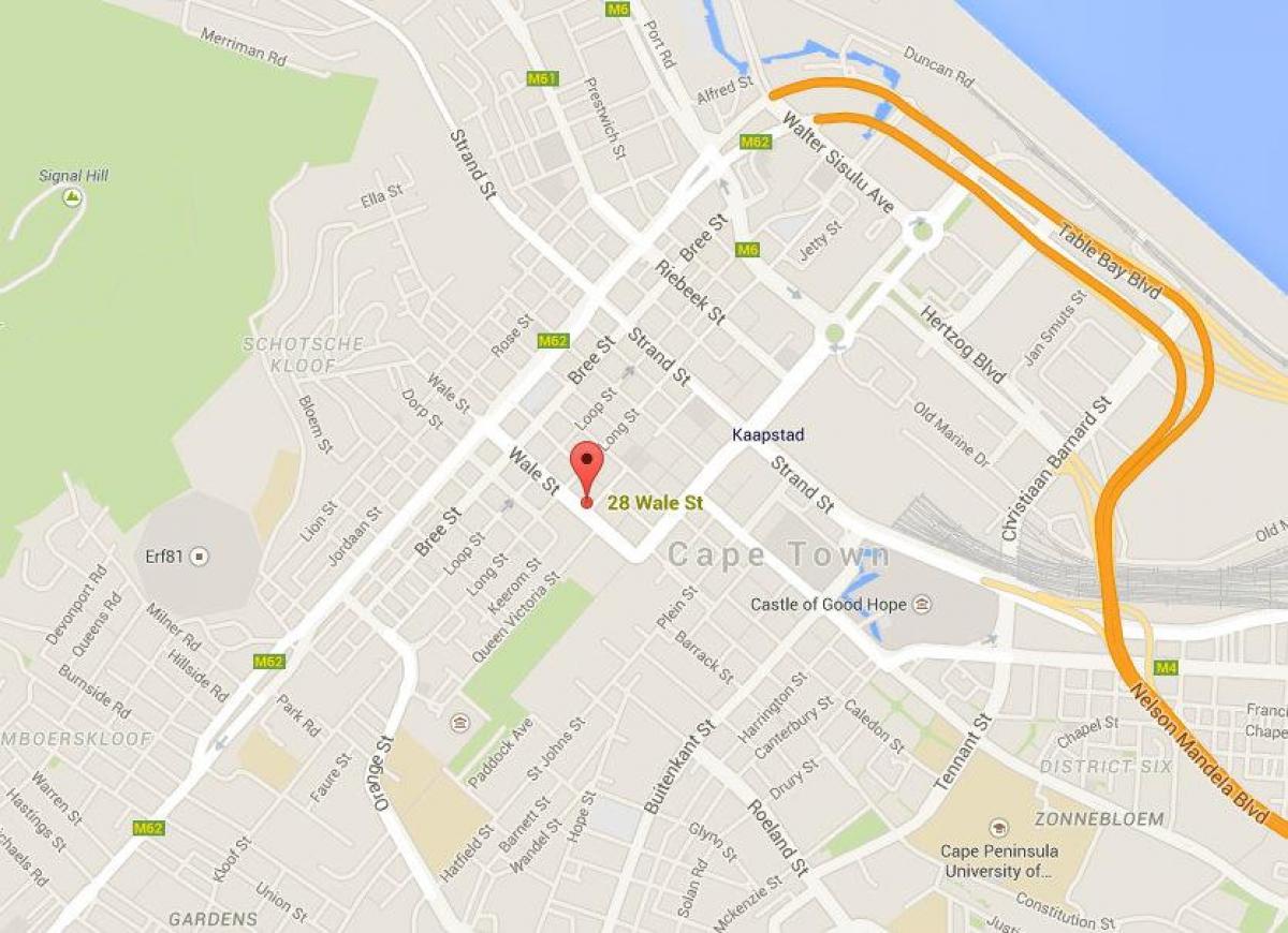 wale street, Cape Town haritası 