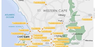 Cape Town haritası golf Sahaları 