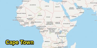 Dünya haritası üzerinde Cape Town konumu 