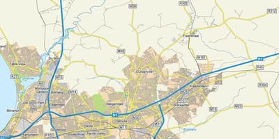 Durbanville haritası banliyölerinde