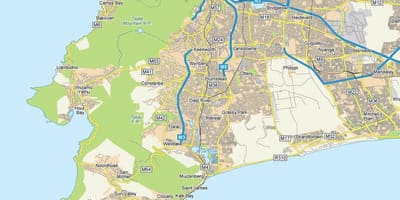 O nehir Cape Town haritası 