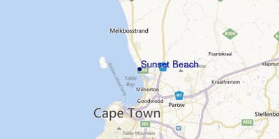 Sunset beach, Cape Town haritası 